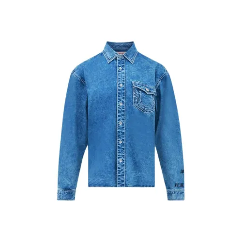 TRUE RELIGION FW24 Рубашка Мужская Синяя