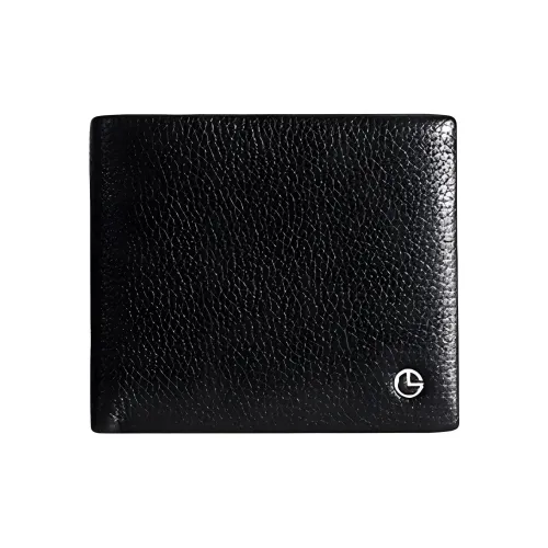 GOLDLION Роскошь Коровья кожа Кошелек Укороченный Мужской Черный
