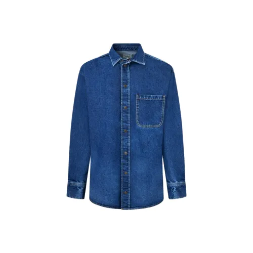 Pepe Jeans Blue Men's Shirts Пепе Джинс Синий Мужские Рубашки