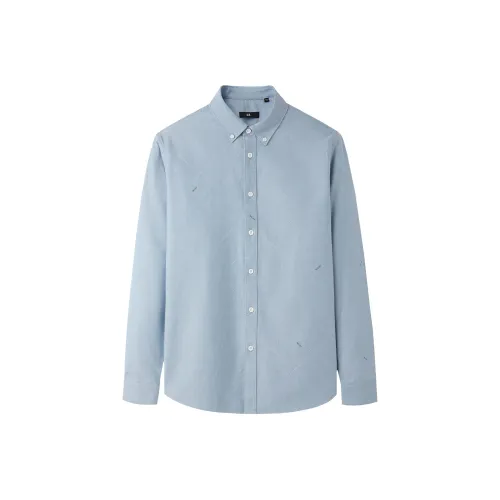 HLA Светло-синие цветочные рубашки Q4 для мужчин