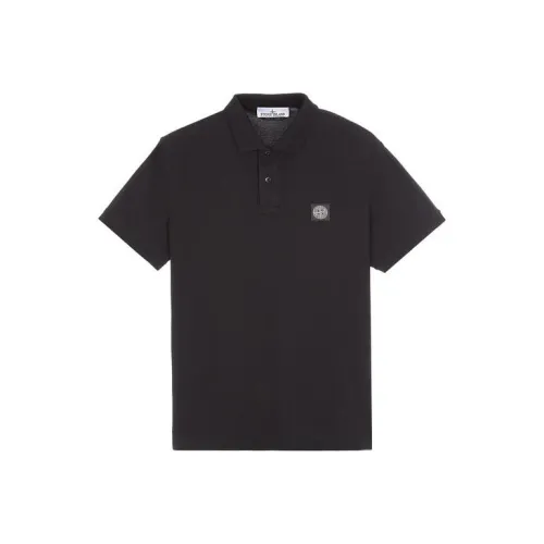 STONE ISLAND Черное унисекс-поло