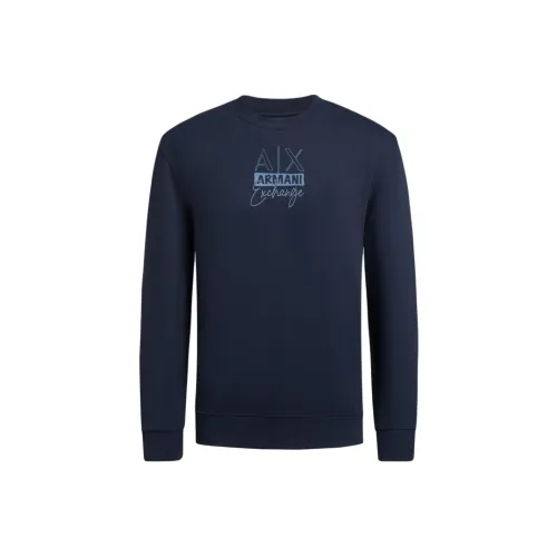 ARMANI EXCHANGE SS24 Свитшот Мужской Темно-синий Синий