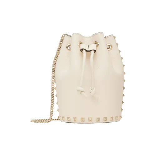 Valentino Rockstud GRAIN LEATHER Сумка через плечо Мини Женская Экрю