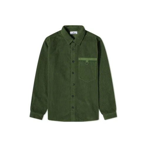 STONE ISLAND Зеленые Мужские Рубашки