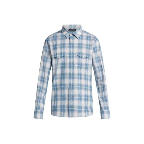 TOM FORD Blue Men's Shirts TOM FORD Синий Мужские Рубашки