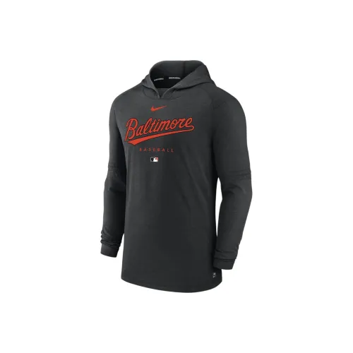 Nike x MLB Коллаборация Dri Fit Early Work Толстовка BALTIMORE ORIOLES Унисекс Черный