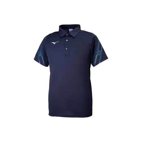 Mizuno Темно-синие Мужские Поло