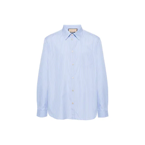 GUCCI Blue Men's Shirts GUCCI Синий Мужские Рубашки