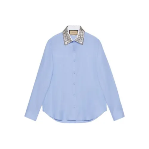 GUCCI Blue Men's Shirts GUCCI Синий Мужские Рубашки