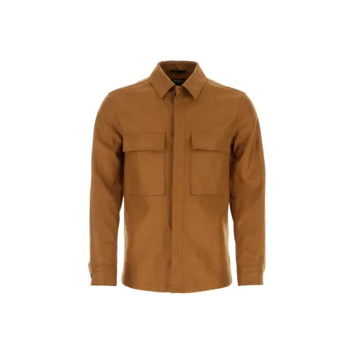 Zzegna Коричневые Мужские Рубашки