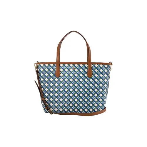 TORY BURCH Покрытый холст кожа тоут сумка сумка для покупок сумка через плечо маленькая женская синяя