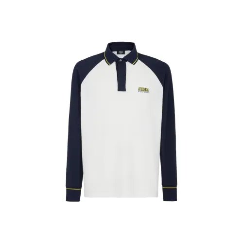 FENDI Поло Мужское Синий Белый