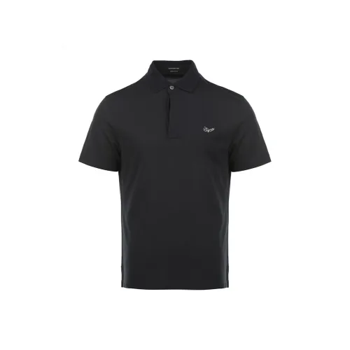 Ermenegildo Zegna Темно-синяя мужская поло рубашка