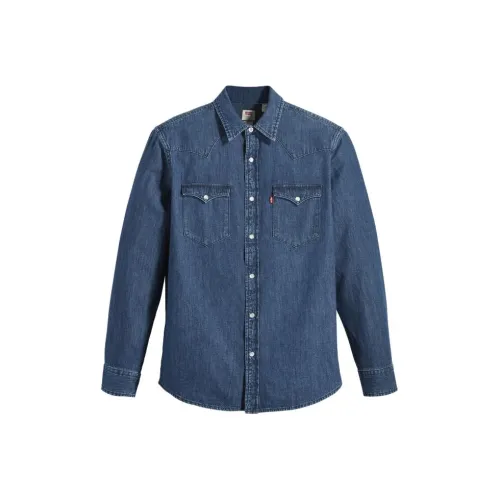 Levis Темно-синие мужские рубашки