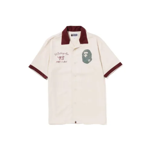 A BATHING APE Light Pink Men's Polo Shirt A BATHING APE Светло-розовая мужская поло рубашка