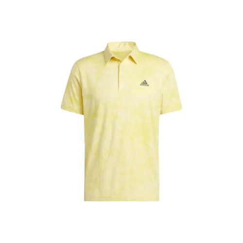 Adidas Jacquard GOLF Polo Polo Мужской Желтый
