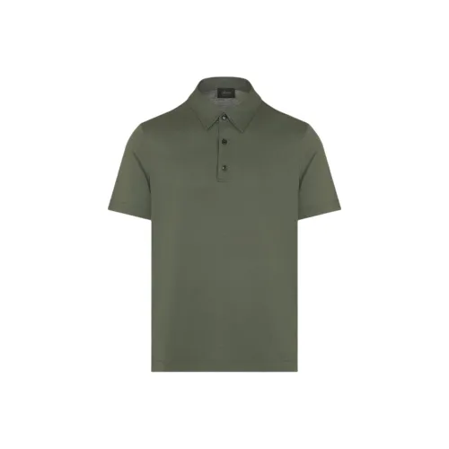 Brioni Мужская поло оливково-зеленого цвета