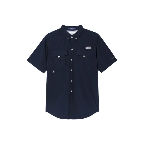 Коллаборация Columbia Синий Мужской Рубашки