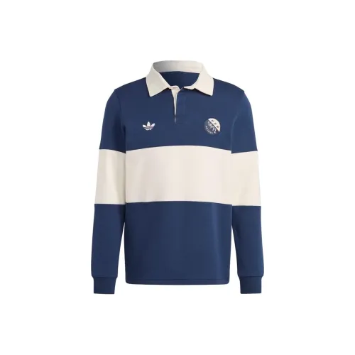 Adidas Originals Blokepop Polo Рубашка Мужская Синяя Белая