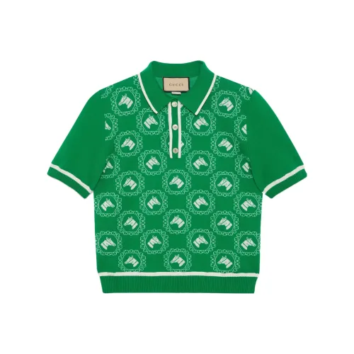 GUCCI SS23 Поло Мужское Зеленое