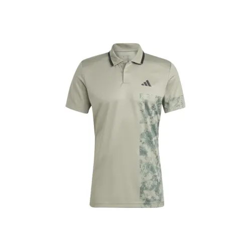 Adidas SS23 French Open Series Поло Мужское Pebble Серебристо-Серый