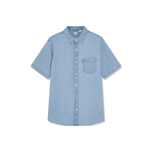 Levis Джинсовый Синий Мужские Рубашки