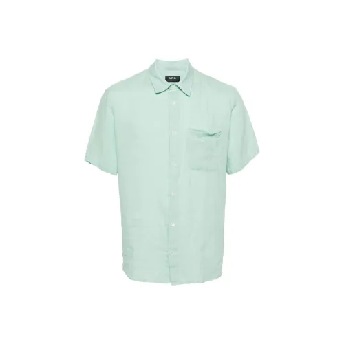 A.P.C SS24 Рубашка Мужская Мятно-Зеленая