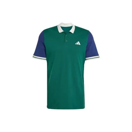 Adidas Теннис Поло Мужское Университетский Зеленый