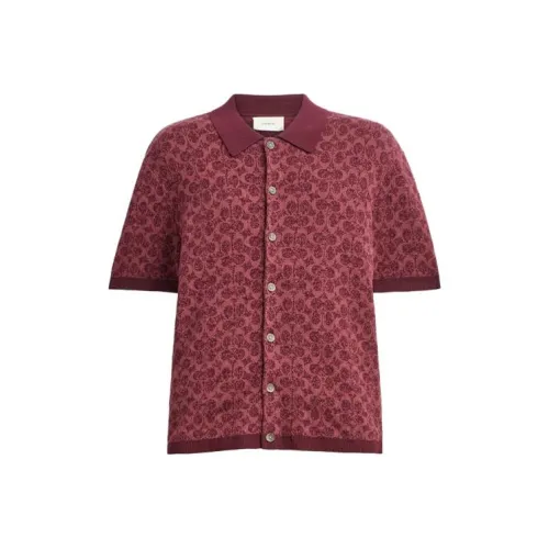 COACH SS23 Поло Мужское Темно-Красное