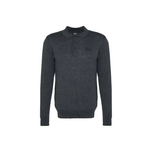 BARBOUR FW24 Поло Мужское Угольный Грязный Серый