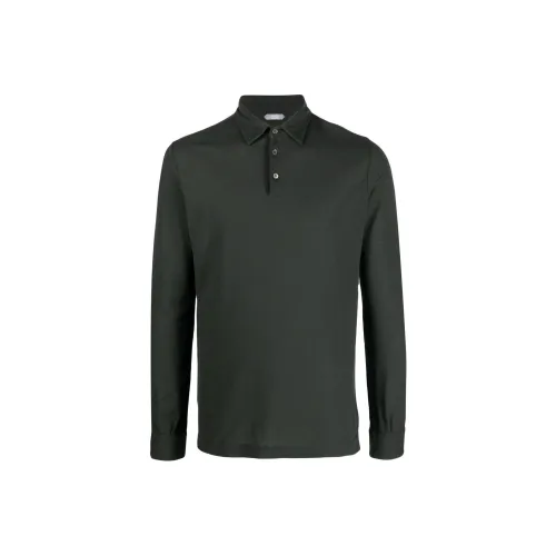 Zanone Темно-зеленые Мужские Рубашки