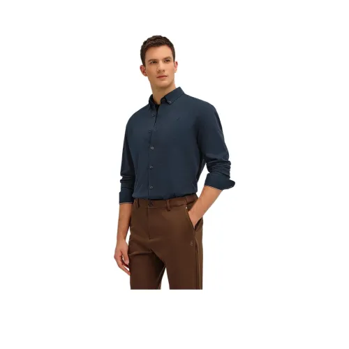 Hush Puppies Длинный рукав рубашка мужская чернильно-синий