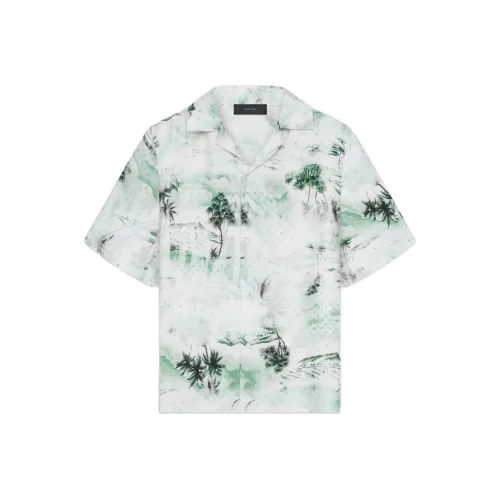 AMIRI Гавайская рубашка с принтом Bowling мужская зеленая