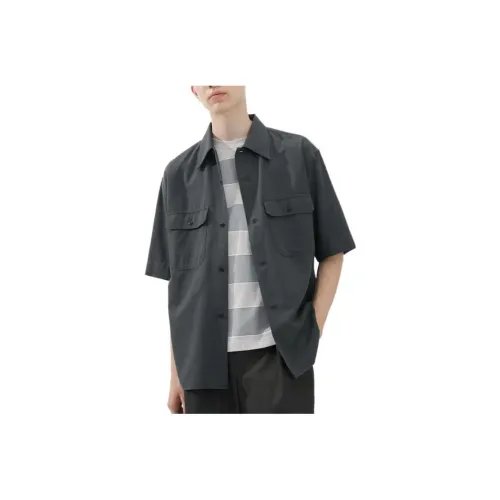 UNIQLO Рубашка Унисекс Asphalt Серый