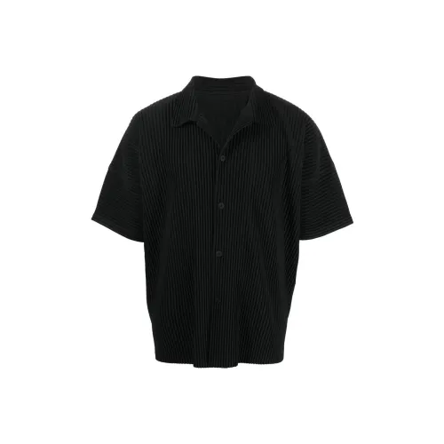 Homme Plissé Issey Miyake Черные Мужские Рубашки