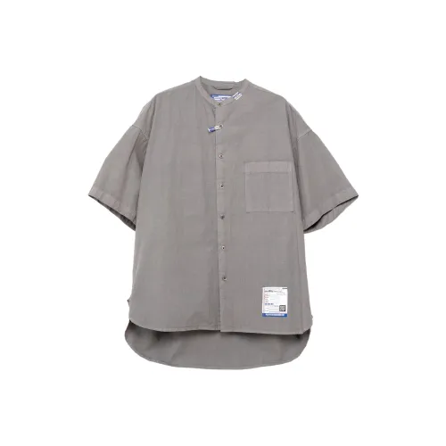 Maison Mihara Yasuhiro Рубашка с полукоротким рукавом из ткани "типовая машинка" мужская темно-серый цвет