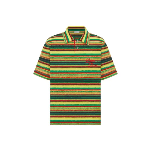 DIOR x Denim Tears совместная серия SS23 Поло Мужское Желто-зеленое