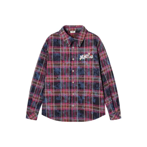 MMLG Tie Dye Фиолетовая клетка Унисекс Рубашки