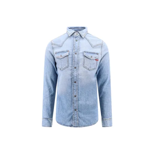 DIESEL Blue Men's Shirts DIESEL Синий Мужские Рубашки