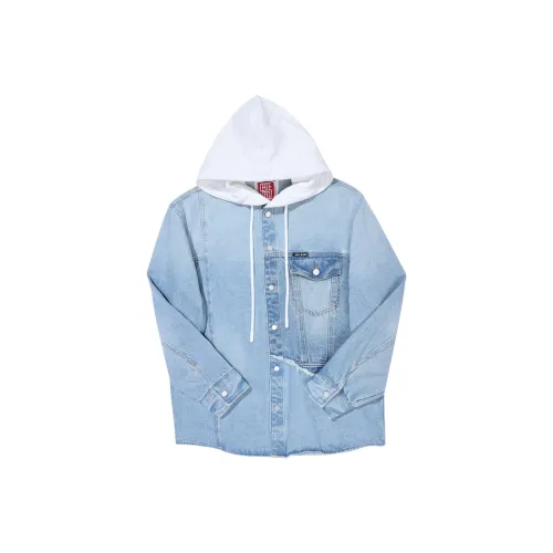 ABLE JEANS Рубашка Мужская Небесно-голубой Прозрачный