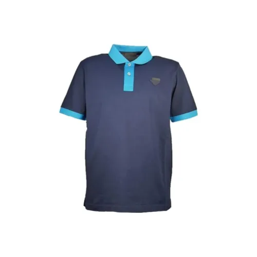 PRADA Темно-синяя мужская поло рубашка