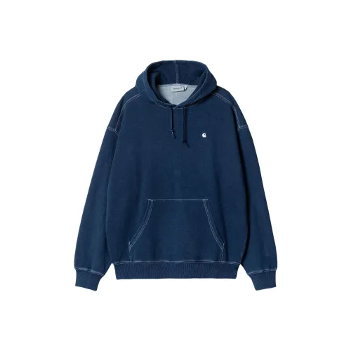 Carhartt WIP SS24 GARMENT DYED Коллекция С капюшоном Кобальт Толстовка Унисекс Кобальтовый синий