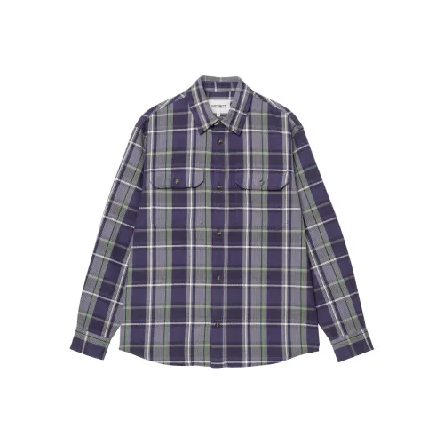 Carhartt WIP Рубашка L S Hobart Мужская Фиолетовая
