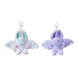 Белый летящий кролик с подвеской в виде летучей мыши + Фиолетовый летящий кролик с подвеской в виде летучей мыши