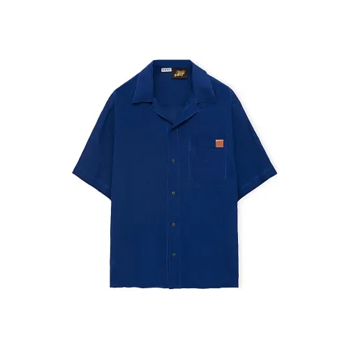 LOEWE Совместное издание Греческий Синий Мужские Рубашки