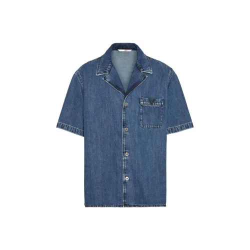 Valentino Мужские Синие Рубашки