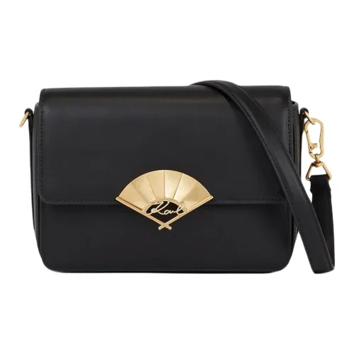 KARL LAGERFELD Коровья кожа Сумка через плечо Средняя Женская Черная