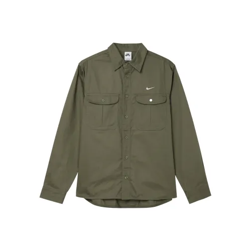 Nike Рубашка Унисекс Средний Оливковый Зеленый