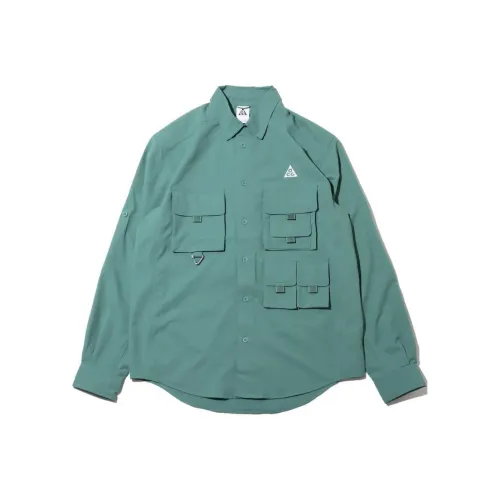 Nike Dry Форма UV'Devestation Trail' Рубашка Мужская Винтаж Зеленый