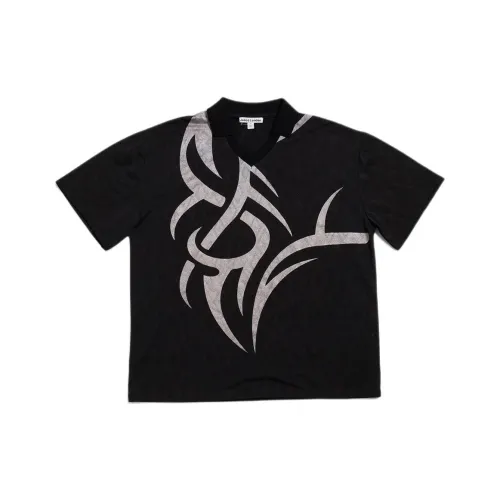 Jaded London Drift Series Drift Collection Tattoo Football Polo Polo Men's Black